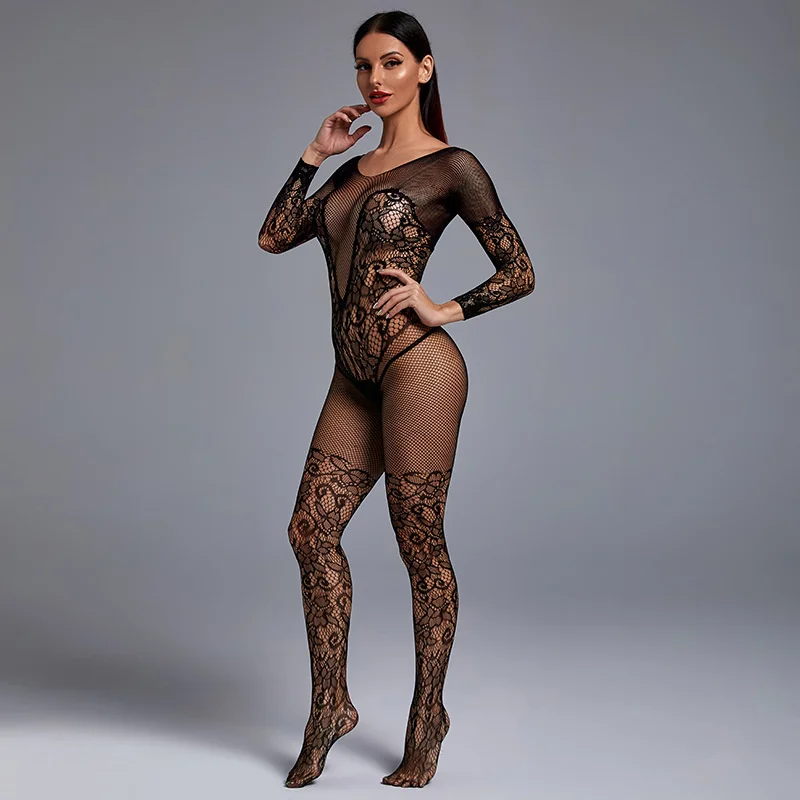 Порно ажурные боди, популярные женские сетчатые чулки для тела, сексуальное женское белье, эротические наряды, прозрачный комбинезон, нижнее белье, костюм