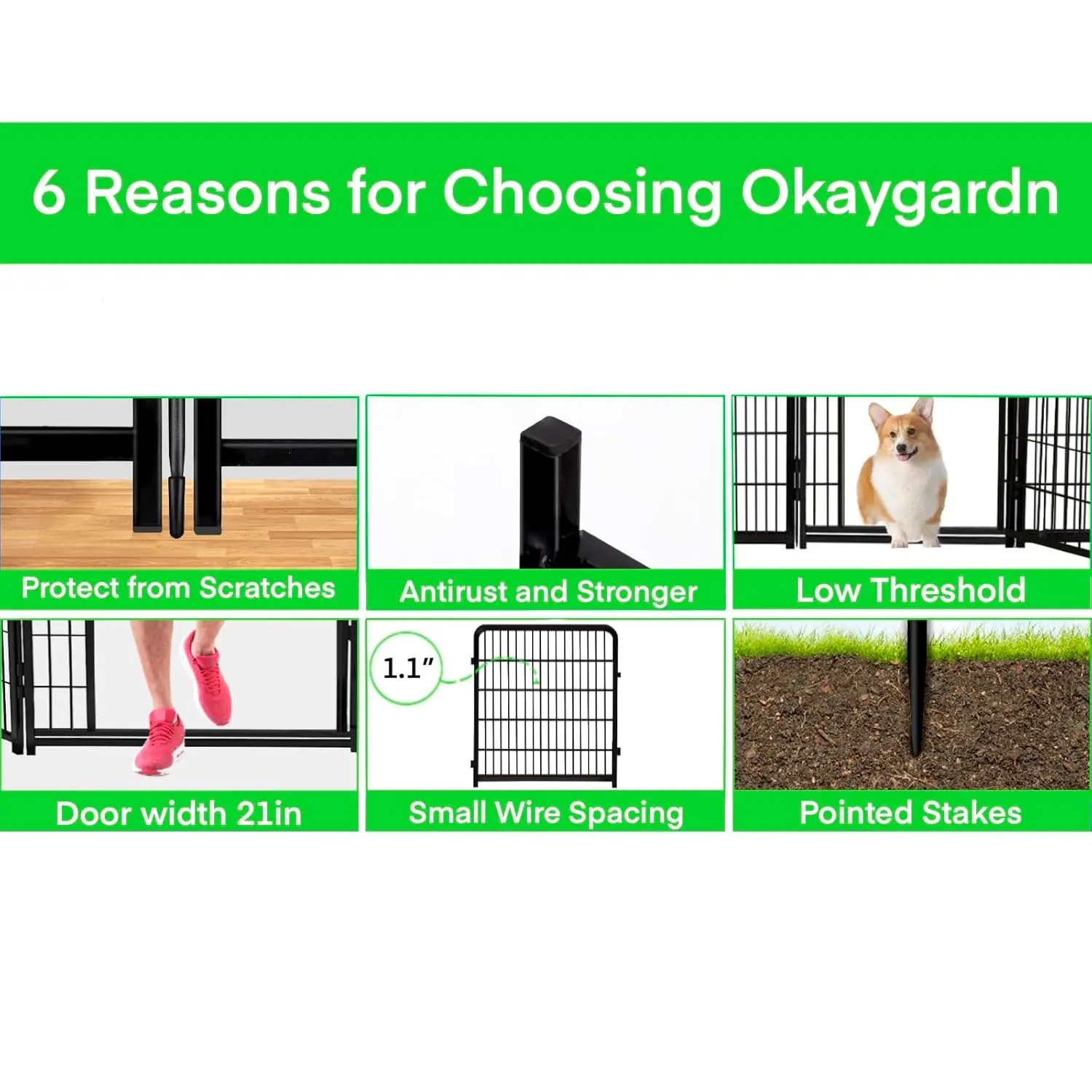 #Tall Garden Fences and Borders for Dogs, 48 inch High Garden Fence, 12 Panels Total 26.6 Ft, 21 in Wide Low, Customized