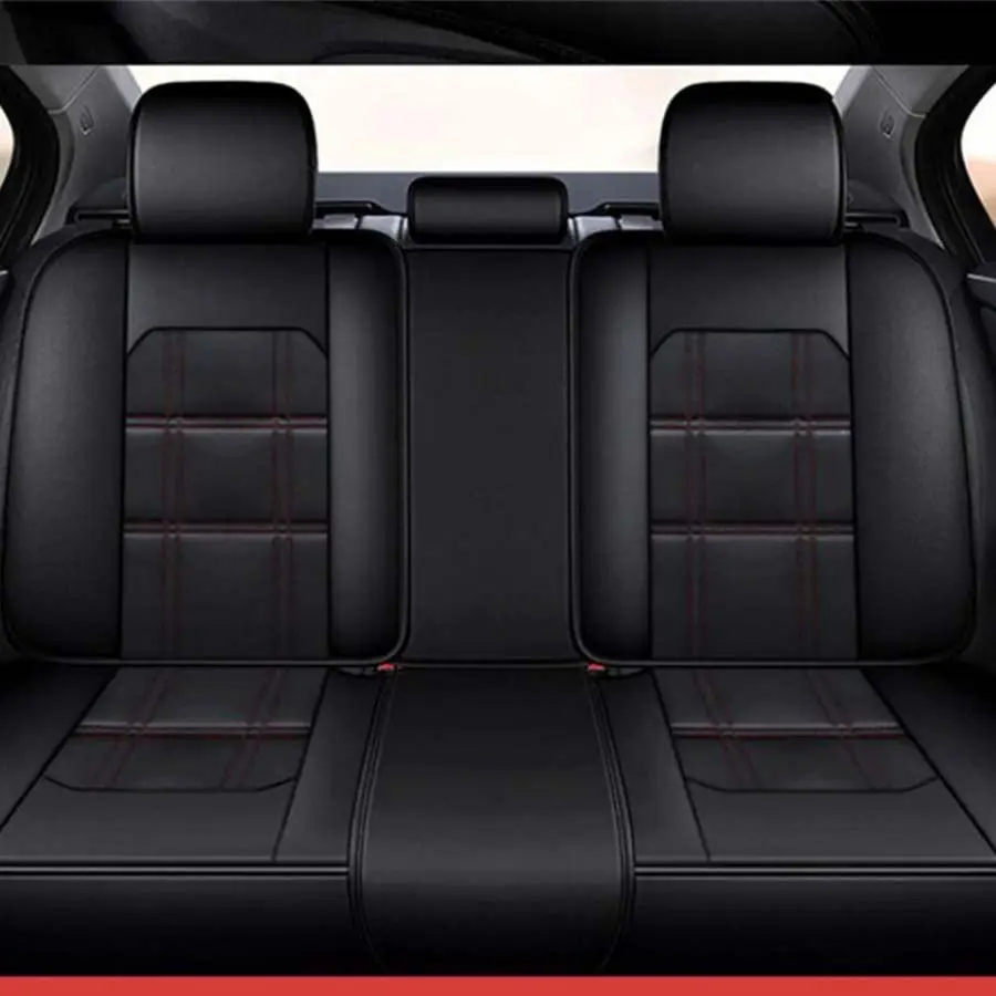 

Black PU Leather 5-Seats Car Seat Covers Cushion Front & Rear Full Set Protector