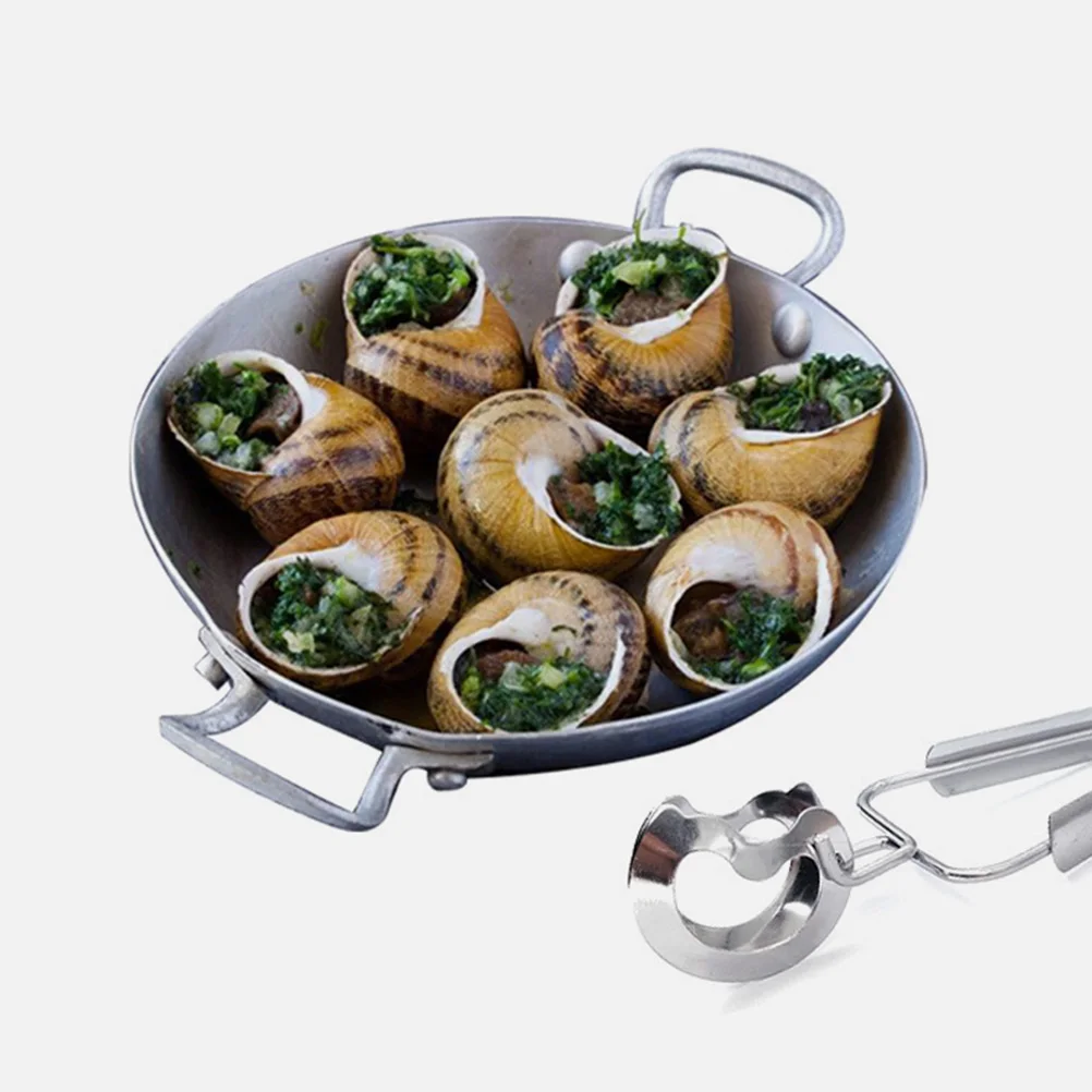 

6pcs Stainless Steel Spring Food Tongs Snail Serving Clamp Ergonomic Heat Resistant Clip Tool Seafood Tong Kitchen Gadgets BBQ