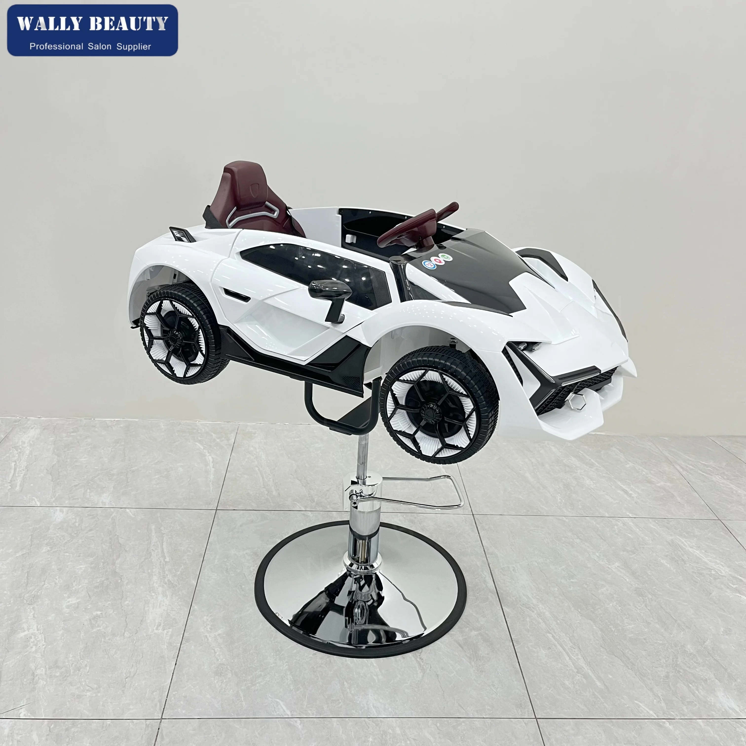 

Wholesale Kids Salon Children Barber Chair White Car Toy Salon Chair For Kid Salon Furniture