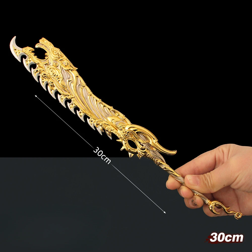 30cm naraka bladepoint periféricos de jogo chinês shan jun nu kuo faca arma de metal completo modelo mesa colecionável ornamento menino brinquedo