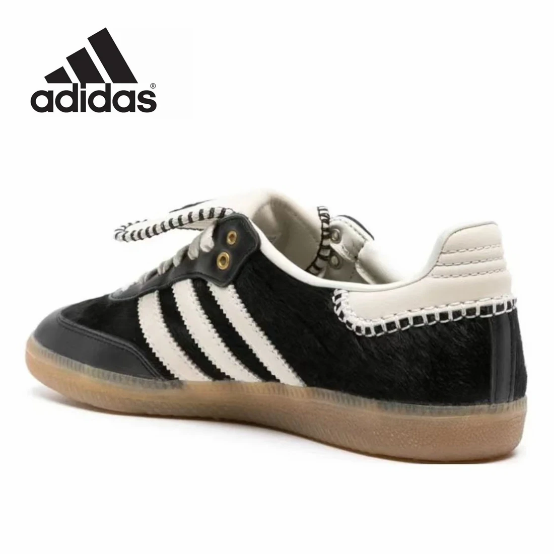 adidas Samba Pony Tonal Wales Bonner Core Black German Training Shoes Retro Versatile Sports and Casual Board Shoes sneakers