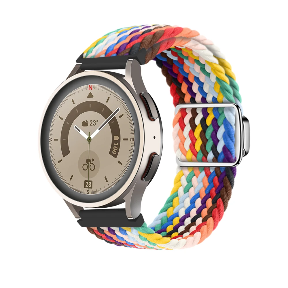 Bracelet en nylon pour montre Samsung Galaxy, 20mm, 22mm, 5, 4, 3, Gear S3, Active 2, bracelet à boucle magnétique pour montre Huawei, Amazfit GTR