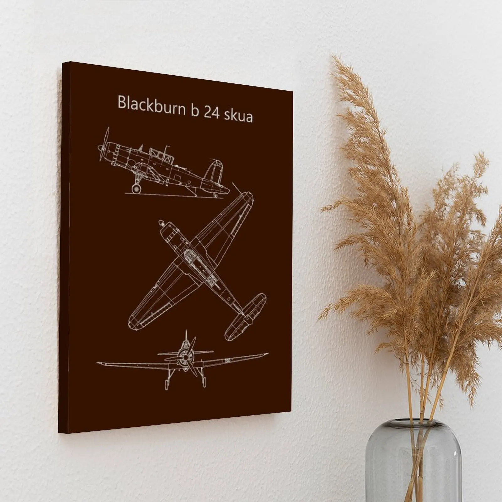 Blackburn B 24 Skua قماش اللوحة المطبخ نادي المنزل لوحات مطبوعة مؤطرة لوحات الحائط