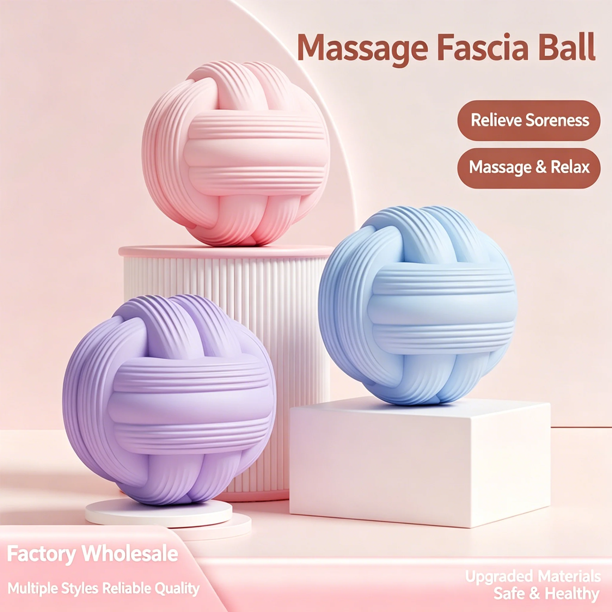 Silicone Fascia Massage Ball Portable Yoga Fitness Ball For Full Body Muscle Soreness Relief Deep Tissue Trigger Point Massager