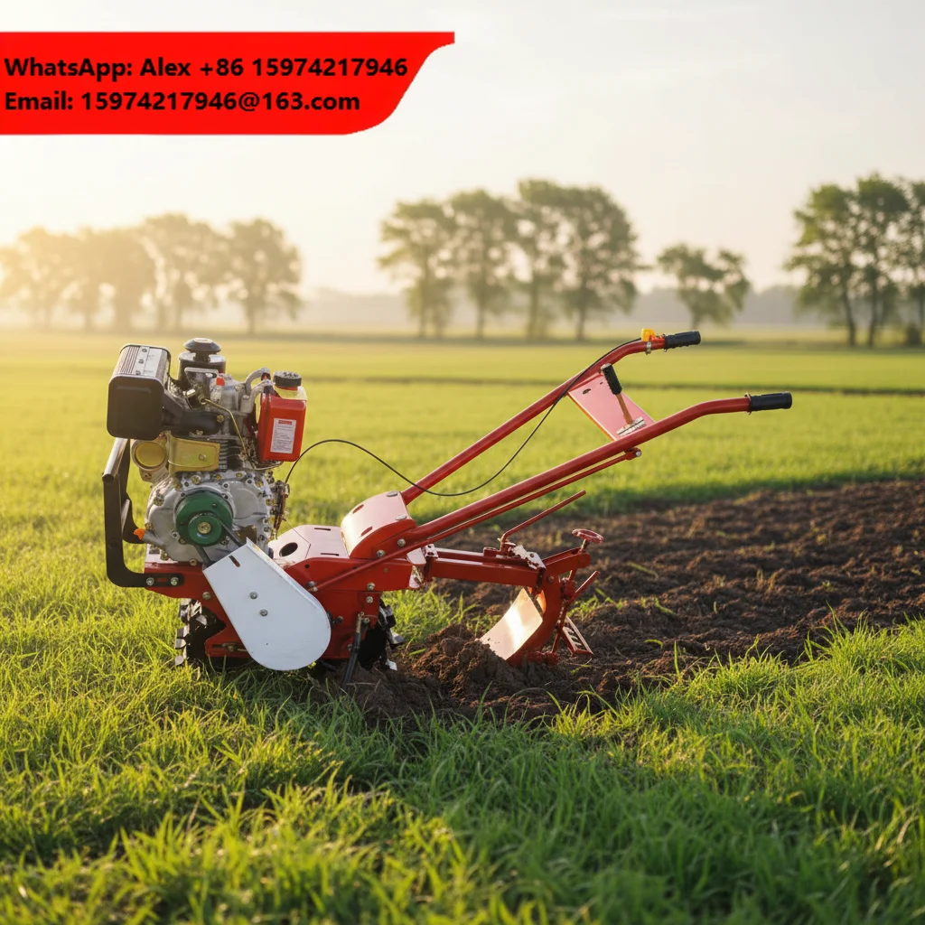 Chain Rail Micro Tiller 173 Air-cooled Diesel Chain Roller Single Wheel Plow Vegetable Garden Trenching And Soil Turning Machine