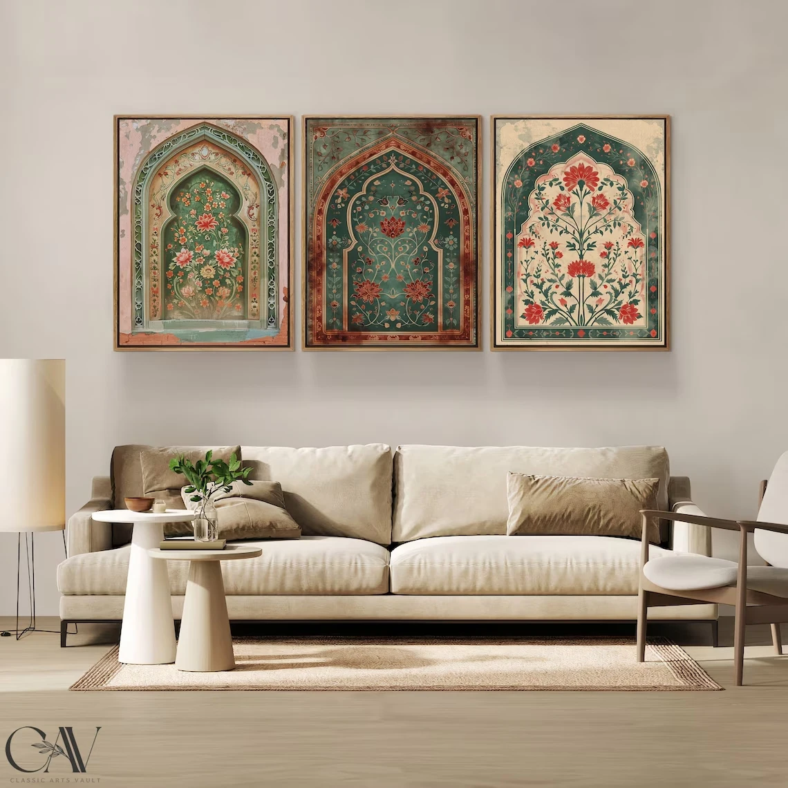 3pcs frameless Canvas Painting Retro,Religion Palestine Floral Arch Islamic Muslim Wall Art Print Canvas Painting Poster Picture
