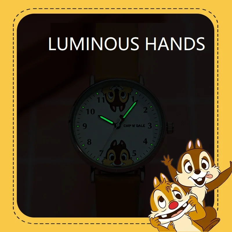 Disney For Children Watch Chip \'n\' Dale Private Pluto Unisex Boy Girl Kids New Cartoon Quartz Wristwatch Luminous Hands Students