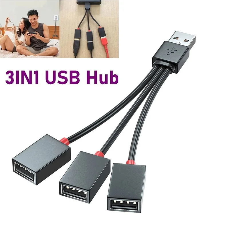 1 In 3 Out Multi Interface Expansion USB Multifunction Adapter For Laptop MacBook Phone Tablet Compact Cable Design Car Office