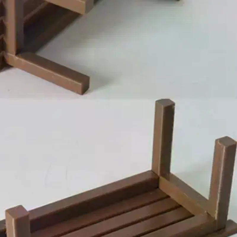 1/12 Dollhouse Simulation Table Bench Model Dollhouse Furniture Decoration Dolls House Living Scene Ornament Pretend Play Toys