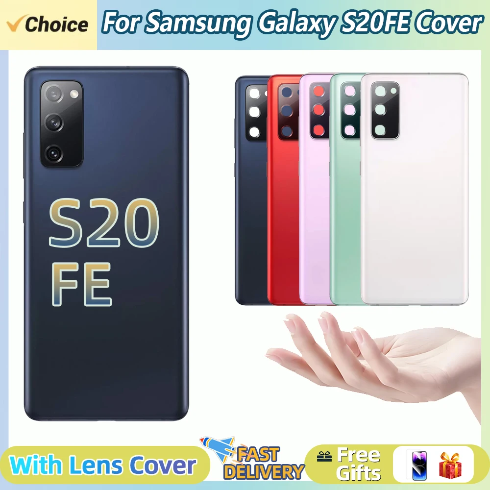 For Samsung Galaxy S20FE S20 FE G780F Back Battery Cover Rear Door Housing Cover Replacement With Camera Lens For Galaxy S20FE