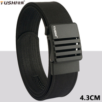 TUSHI New 4.3CM Sports Gun Belt Tactical Belt Metal Automatic Buckle Tough Hard Nylon Men Military Belt 120-150CM Big Size Belts