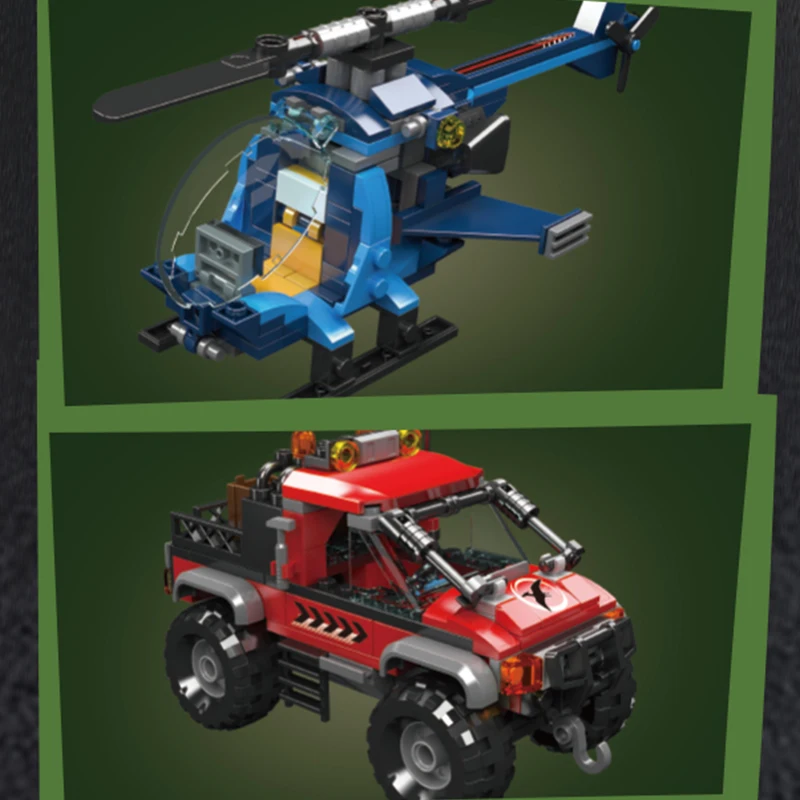 29004 403PCS Ankylosaurus Elicottero Campo Building Blocks Dinosauro Uovo Modello Kit Piccole Particelle Ornamenti Giocattoli Regalo Del Capretto