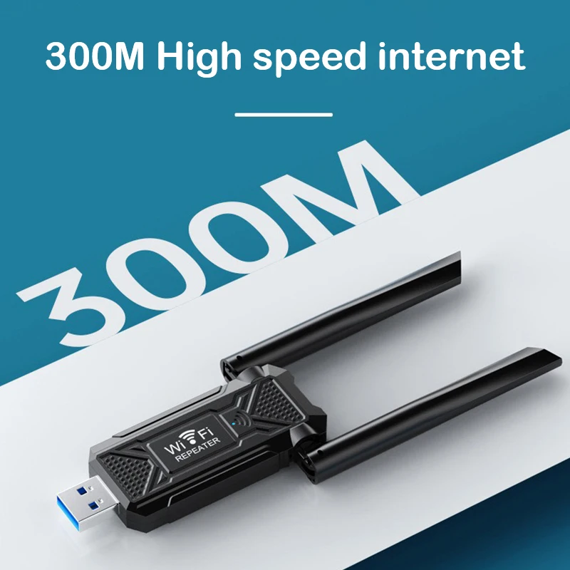 300Mbps واي فاي مكرر 2.4Ghz USB لاسلكي موزع إنترنت واي فاي موسع مكبر صوت أحادي الداعم طويلة المدى واي فاي مكرر نقطة الوصول #2