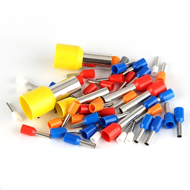 Pack E0508 E7508 E1008 E1508 E2508 Insulated Ferrules Terminal Block Cord End Wire Connector Electrical Crimp Terminator