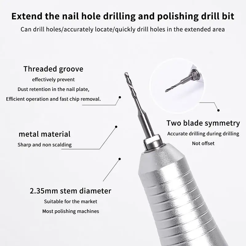 Acrylic Gel Nail Drill Pierce Bit for Fashion Jewelry Ring Art Quick Piercing Tools for Nail Decoration