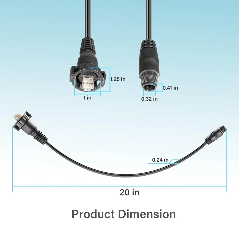 GARMIN 010-12531-01 Marine Network Adapter Cable Small Male To Large RJ-45 Connector Compatible with Panoptix LiveScope System