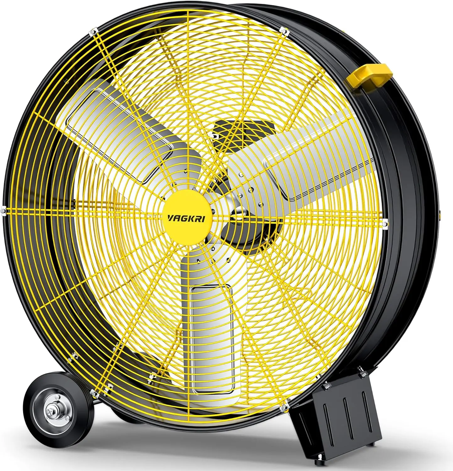 

VAGKRI 30 Inch Industrial Drum Fan, 300W High Velocity Floor Fan, 3 Speed Heavy Duty Metal Fan with Casters Handles