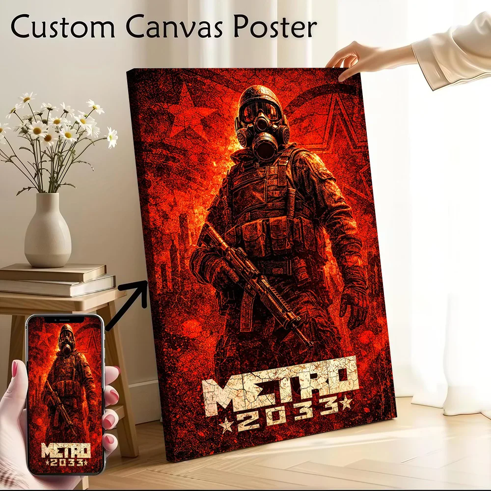 Metro 2033 Soldier Poster Customizable Printed Canvas Painting for Pictures Wall Art Wand Deko Aesthetic Decoration Living Room