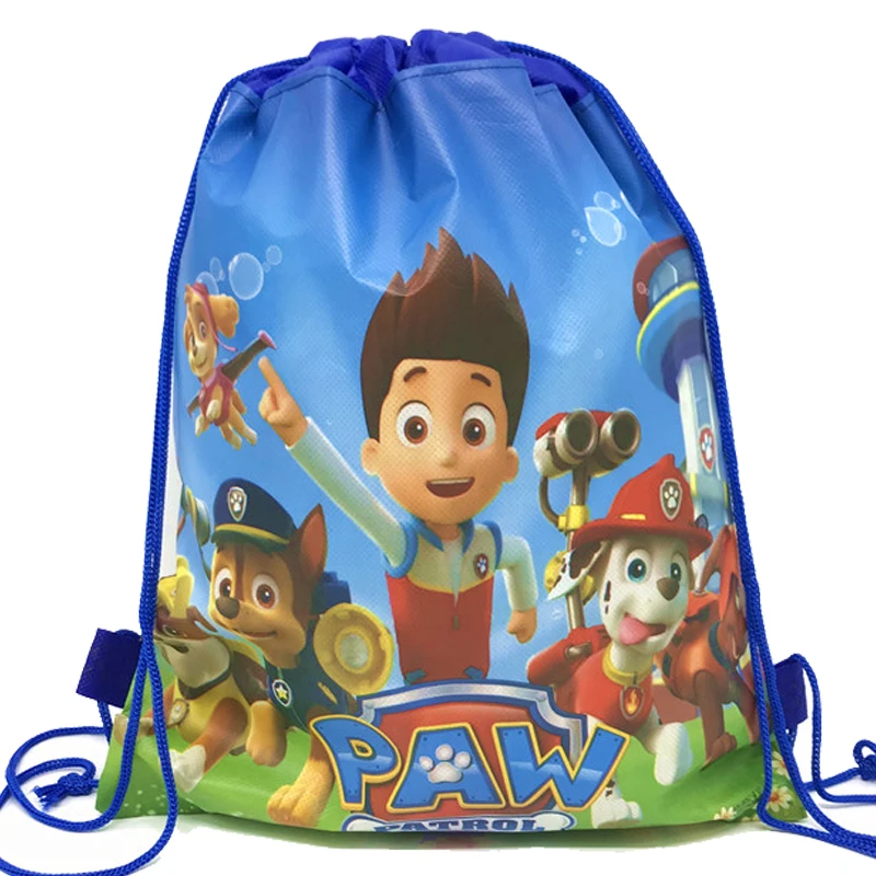TAKARA TOMY Paw Patrol Geschenktüte, Vliesstoff, für Kinder, Jungen, Geburtstag, Party, Geschenk, Einkaufstasche, Kordelzug, Rucksack, Festival, Weihnachten, Partyzubehör 5