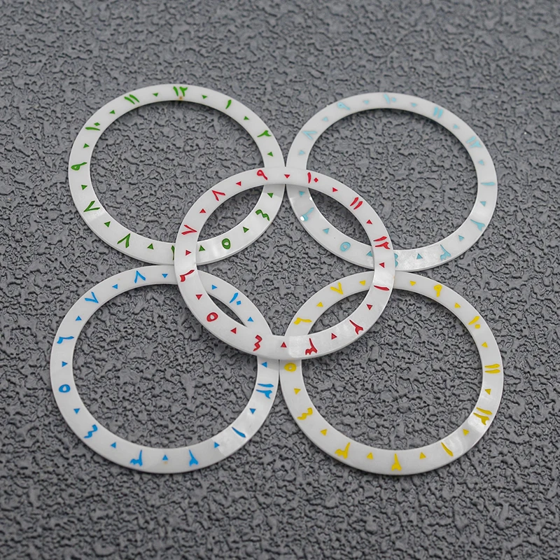 38 مللي متر الأبيض السيراميك الحلال النص ساعة الحافة إدراج حلقة القطر الداخلي 30.5 مللي متر يناسب SKX007 الغوص ساعة استبدال جزء