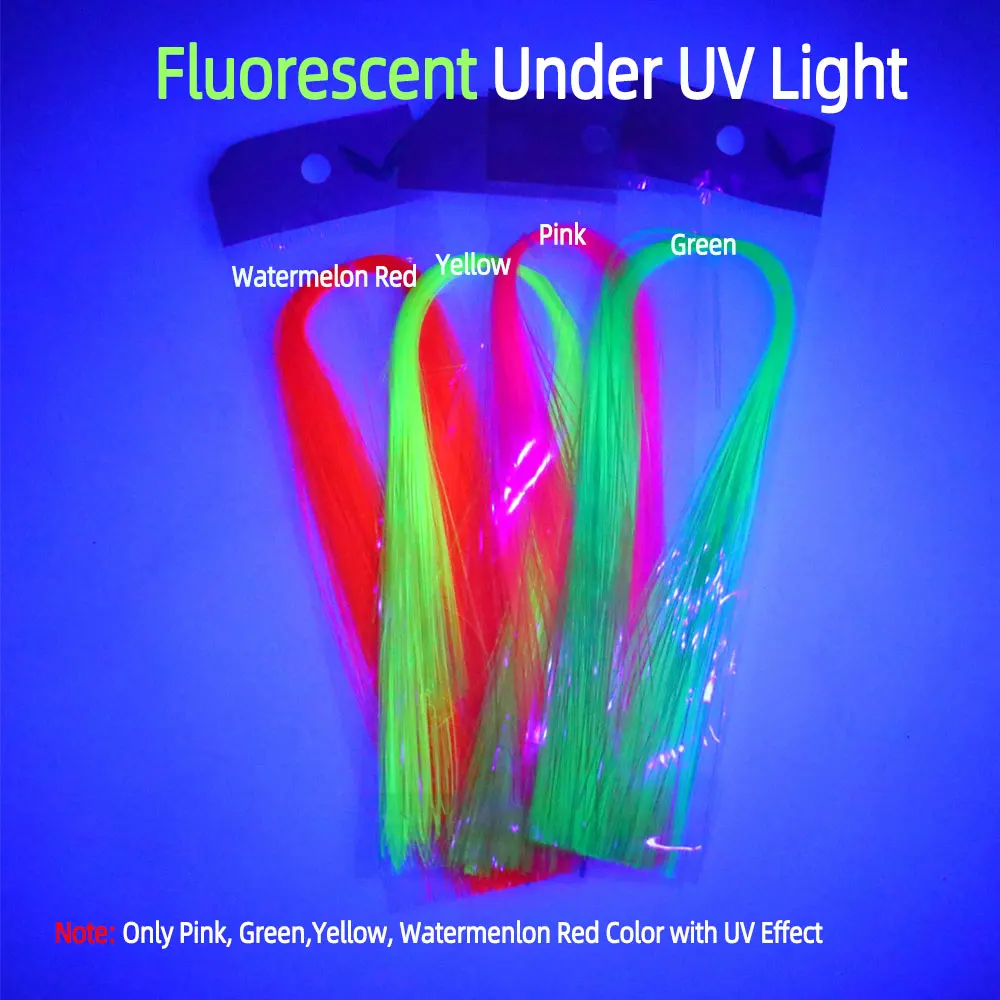 1/69 Zoll 0,4 mm UV Ice Wing Flat Tinsel Crystal Grizzly Barred Flashabou Fliegenbindematerialien für Streamer, Nymphen und Jigs – Detail 3