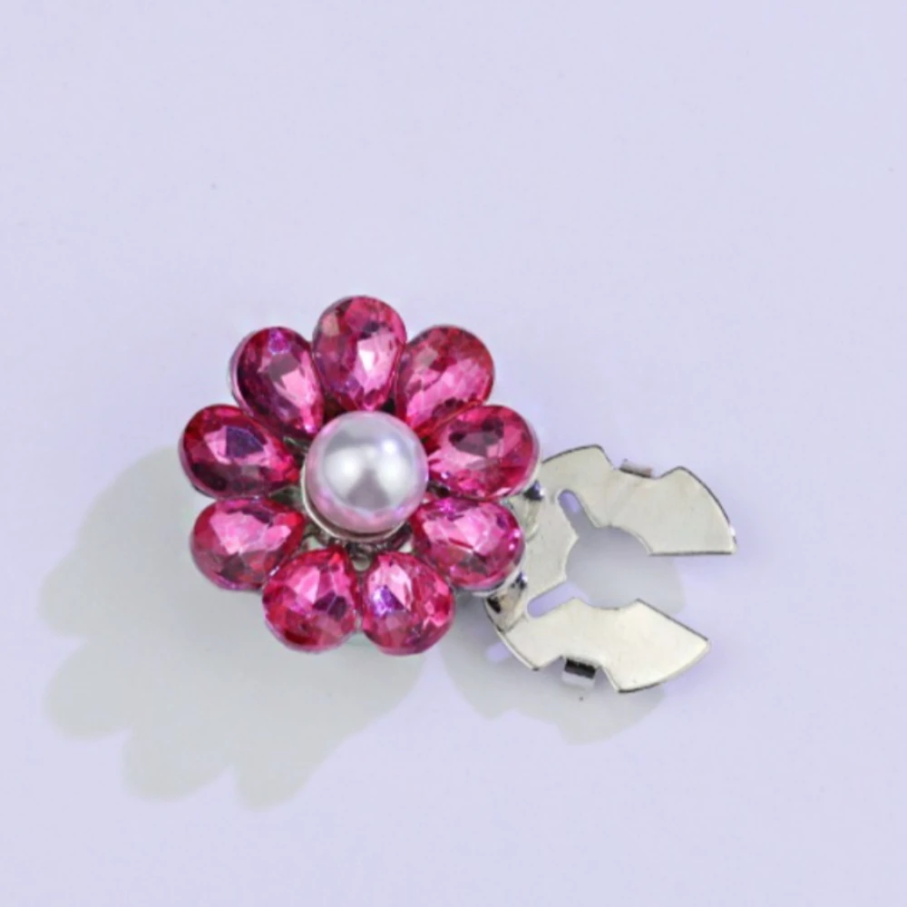 1PCS Cross Border Best Seller Pearl Sunflower Decorative  Colorful Rhinestone Collar Cufflinks Shirt Button Covers Fashion