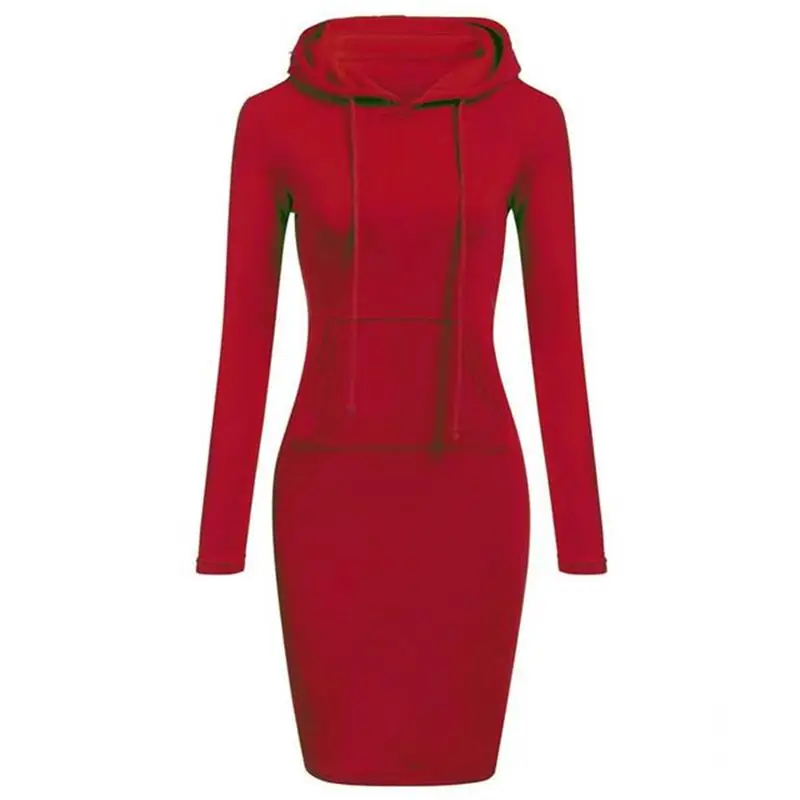 Vestido de Mujer para Otoño con Capucha, Sudadera Femenina, Tops de Vestir para Dama 3