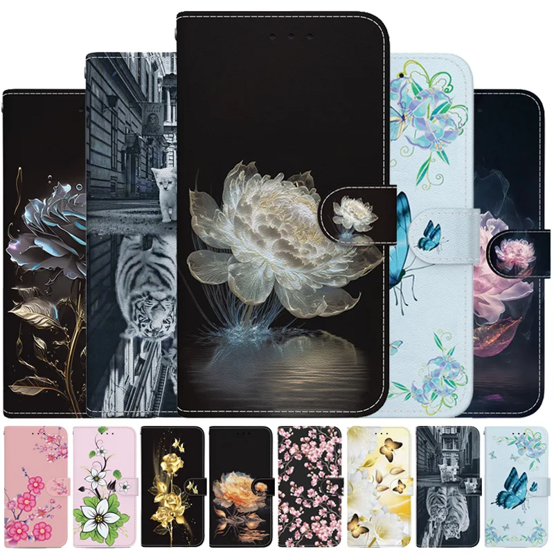 Painted Flip Stand Case For Samsung Galaxy A53 A73 A33 A13 A23 A52 A72 A12 A22 A32 5G Phone Cover Wallet Card Holder Tiger Capa
