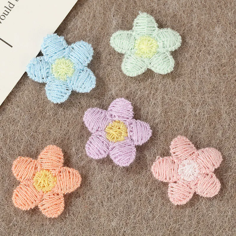 50 Stück Niedliche 3D-Gestickte Blumen-Applikationen für Kinderkleidung, Schuhe, Hüte, Dekorative Verzierungen, Aufnäher – Detail 1