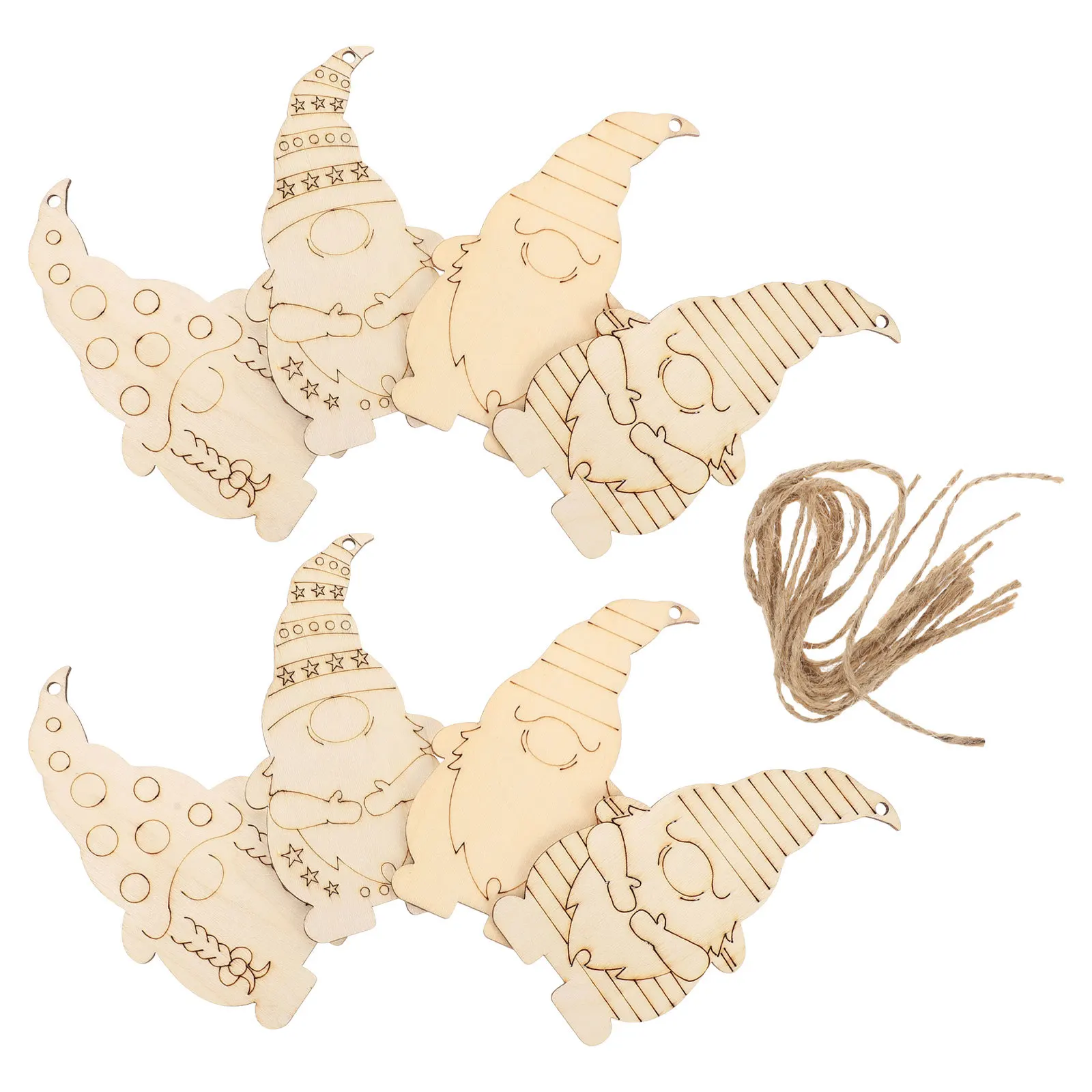 

40Pcs Wooden Gnome Pendants DIY Painting Decoration Home Xmas Drawing Ornament Crafts DIY Chips Graffiti Chips