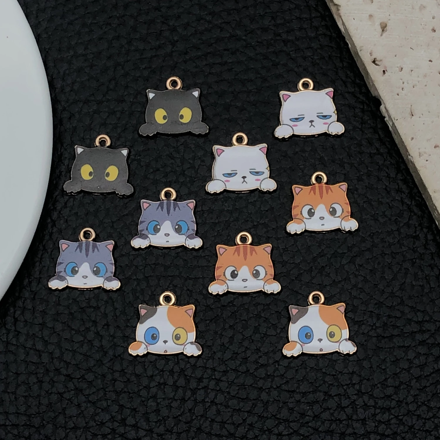 

Mix 10pcs/Drip Oil Printed Cat Set Series Fashion Jewelry Making DIY Accessories Halloween Easter Thanksgiving Fashion Accessory