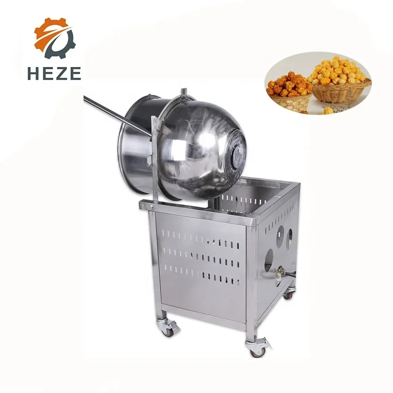 China Stainless Steel Commercial Caramel Kettle Corn Popcorn Machine For Sale