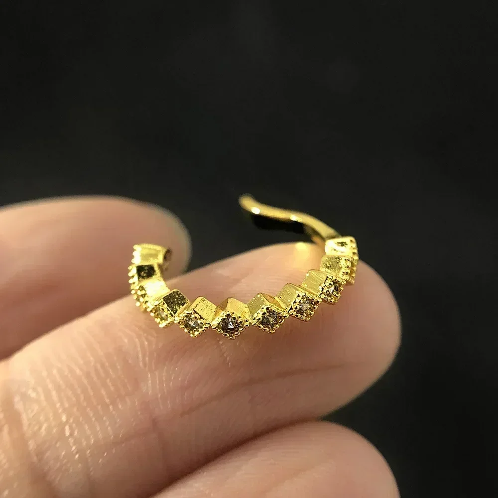 Delicate Cartilage Ear Clip Women Dainty Fake Piercing Geometry Earrings Zircon Gold Silver Color Fashion Trend Jewelry
