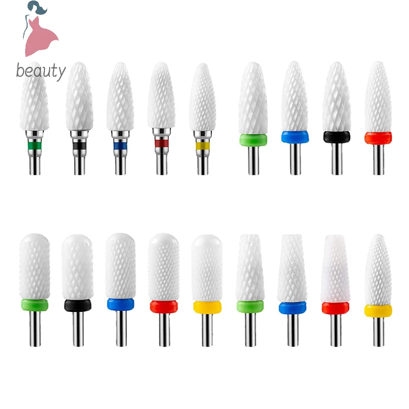 1PC Ceramic Tungsten Nail Drill Bit Milling Cutter For Manicure Pedicure Nail Files Buffer Nail Art Equipment Accessory