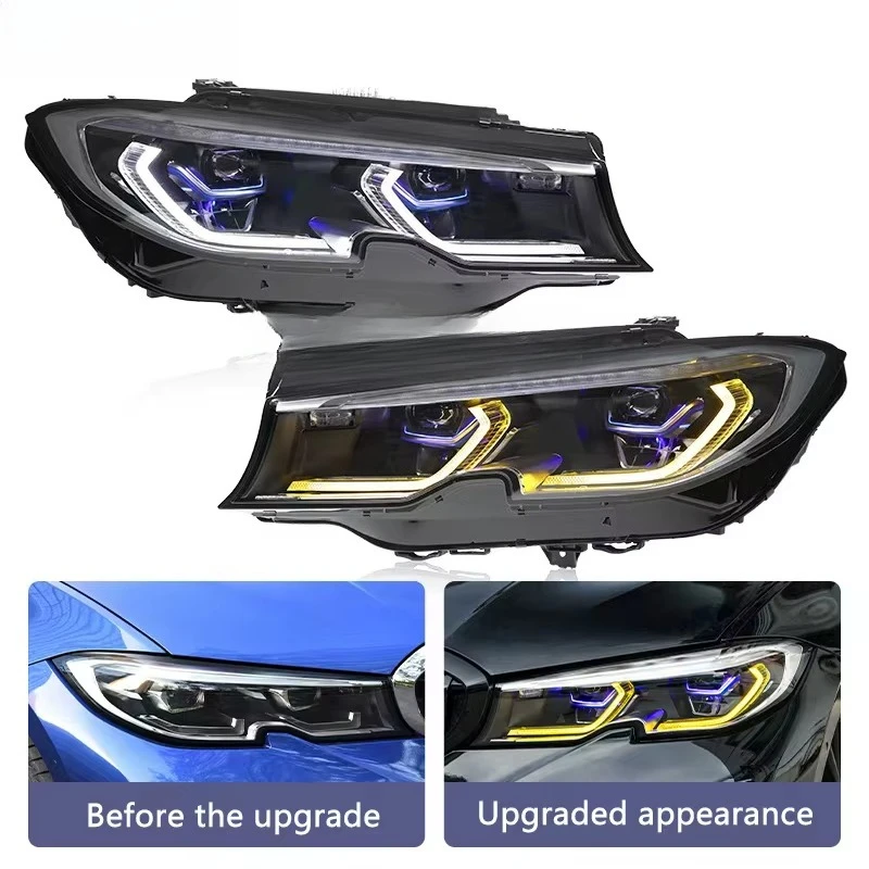 Laser Headlight for BMW 3 Series G20 G28 2020-2022 Head Lamps Yellow & White DRL Laser Headlights Plug and Play