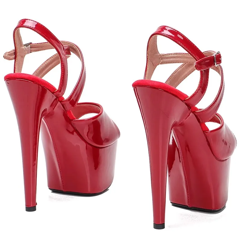 055 PU Uppre New Color High Heel Sandals 17cm /7inch Sexy Model Show Shoes And Pole Dancing Shoes