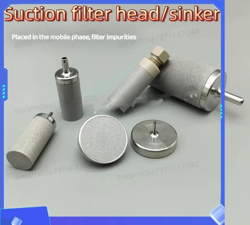 Stainless Steel Suction Filter Head 1/8 Filter Cup Liquid Chromatography Solvent Filter Head Sinker