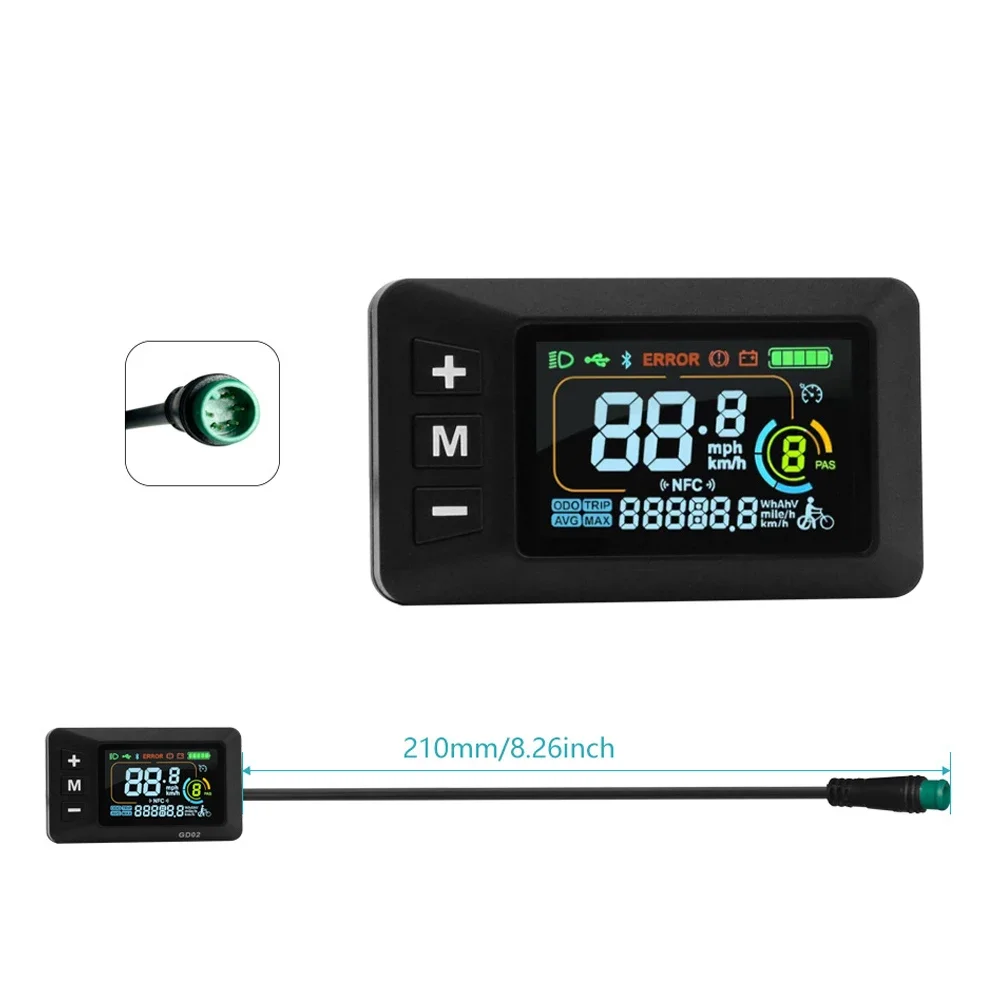 

Совместимость электронного велосипеда Водонепроницаемый интерфейс для наружного использования Черный дисплей для велосипеда с креплением на руль Материал Windgoo ABS