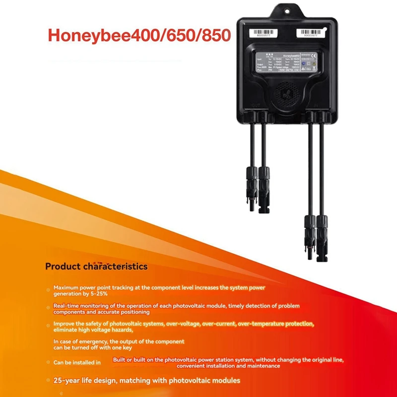 650W PV パワーオプティマイザー MPPT 12V-75V 入力 Ip68 リアルタイムソーラーパネルモニタリング 電圧制限アンチホットスポット