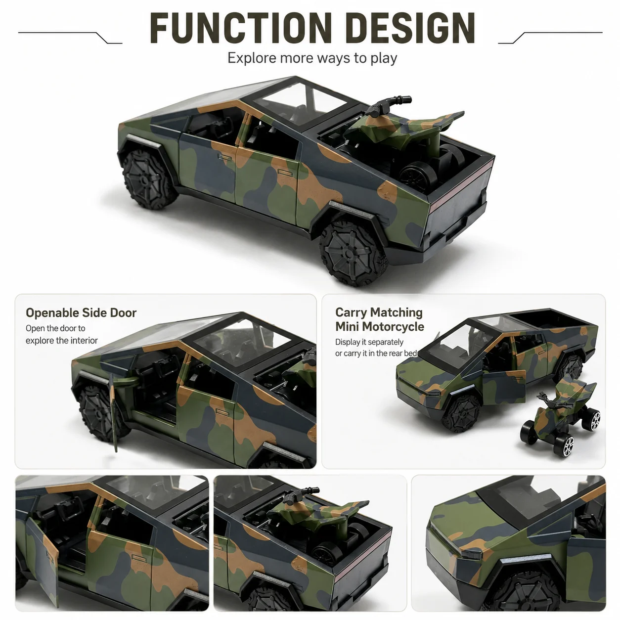 (Corrugated Box) Sharp-body Futuristic Pickup Style Toy Car, Powerful Spring, Metal Casting,the Best Gift. view 5