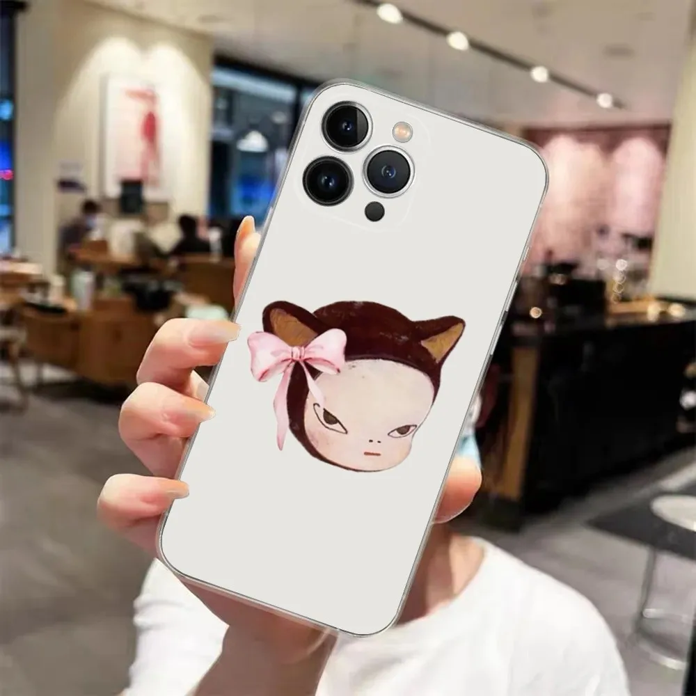 Yoshitomo Nara Art Phone Case For iPhone 16,15,14,13,12,11 Plus,Pro,Max,XR,XS,X,7,8 Plus,SE,Mini Transparent Shell