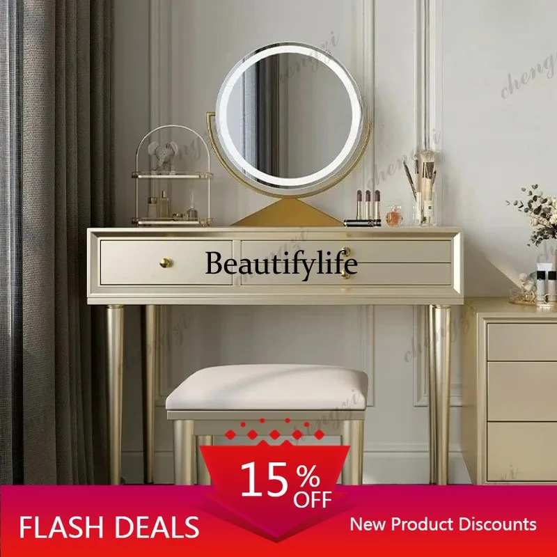 Q181 Light luxury American style solid wood dresser stool set bedroom dressing table makeup vanity desk Toiletries tables furnit