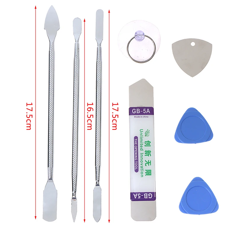 8pcs Phone Repair Metal Opening Tool Cellphone Disassemble Crowbar Steel Pry
