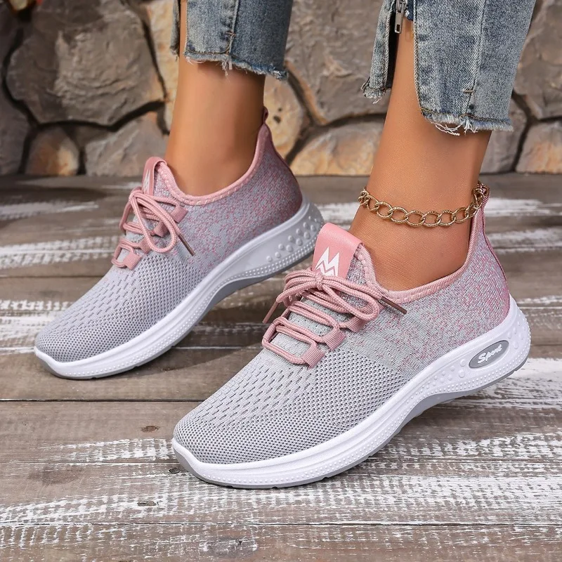 

Обувь 2025 г., женская вулканизированная обувь на шнуровке, новая легкая дышащая обувь больших размеров с круглым носком, бестселлер, удобная повседневная обувь