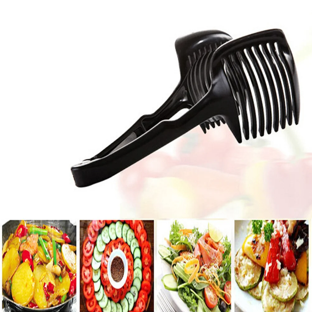 

Multipurpose Handheld Round Fruit Vegetable Slicer Clamp Premium Quality Safe Stainless Steel Spring Elastic Easy Use