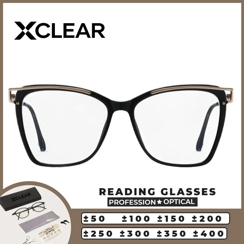 XCLEAR Reading Glasses Currents Metal New Classic Business Casual Lightweight Anti Blue Light UV400 Scratch Resistant Protective