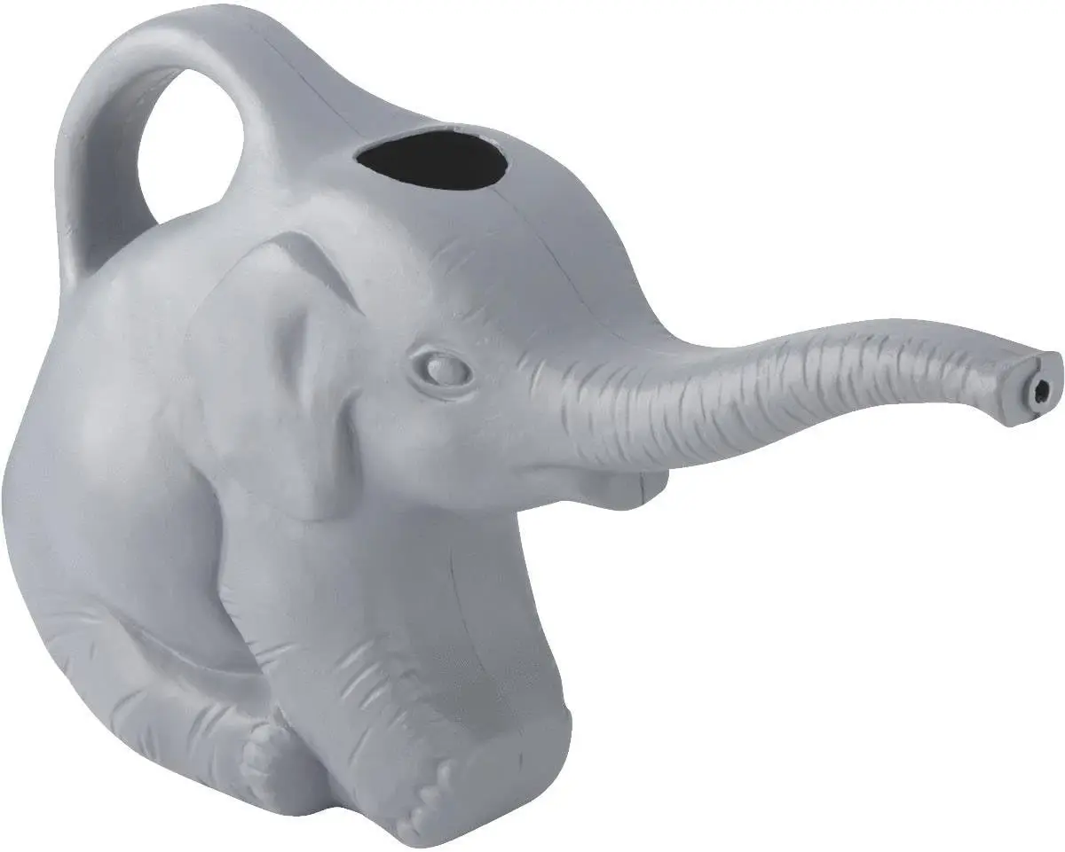 

Elephant Watering Can for Indoor Plants, 2-Quart Gray Novelty Watering Can with Long Spout