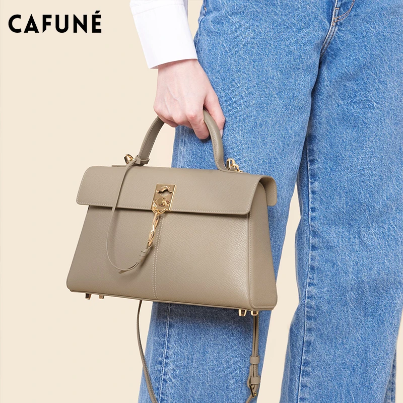 CAFUNE Women\'s vintage Briefcase stance wallet shoulder crossbody commuter carry Bag Messenger Handbag bolsas femininas